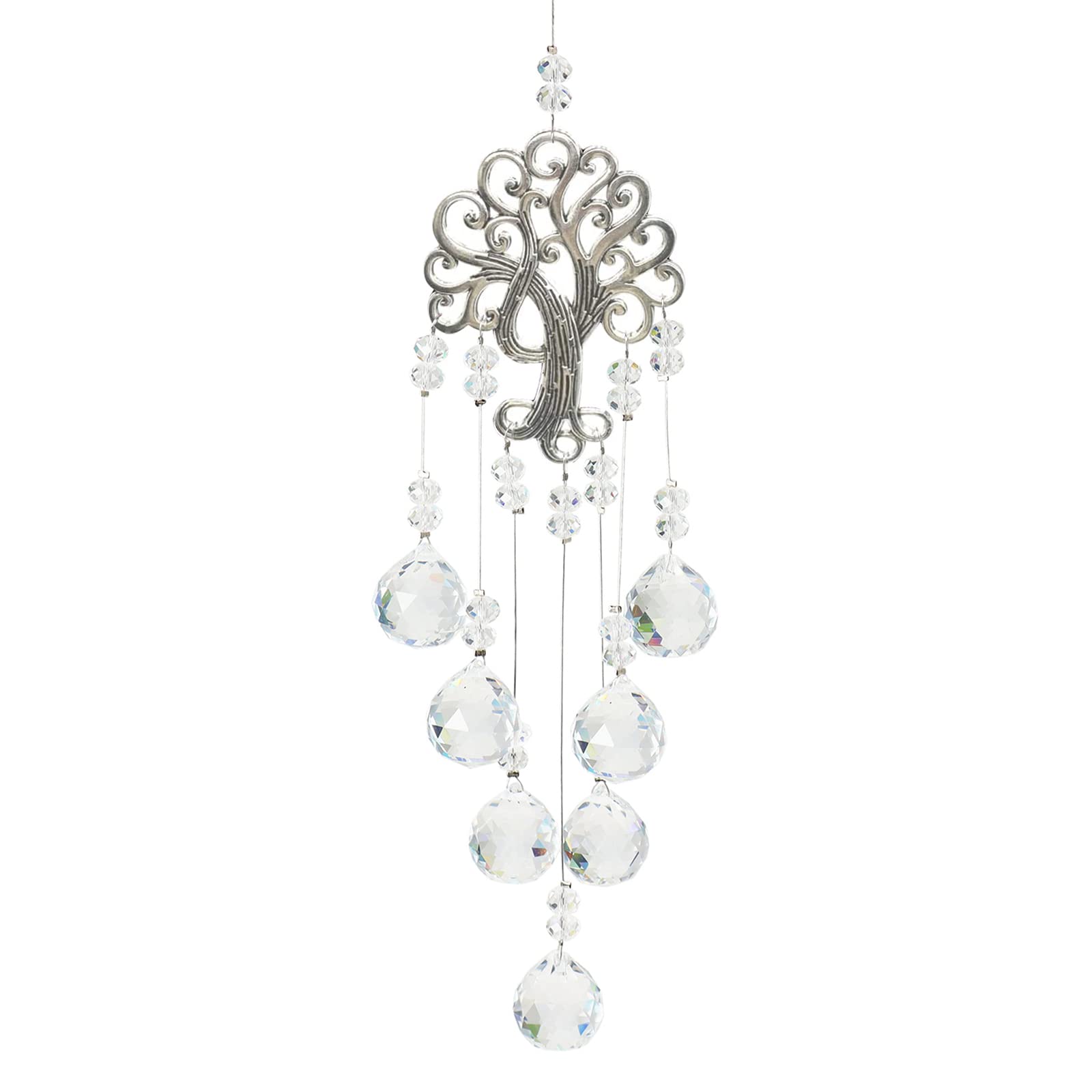 OPAHUTER Kristallen Zonnevanger – Levensboom Design – Chakra Kristallen – Regenboogmaker – Voor Raam, Tuin, Slaapkamer – Cadeau Voor Moeder, Leraar, Meisje