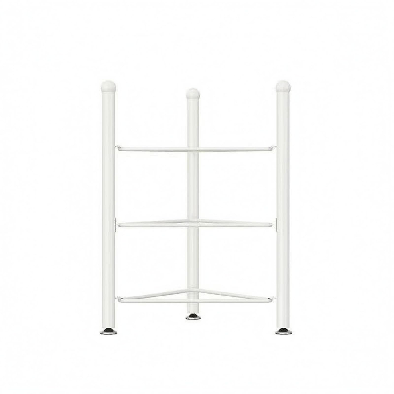 Organizador Pelotas 3 Niveles Base Estable Estante Triple Niveles Ahorra Soporte Vertical Fitness, Blanco