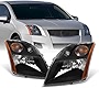 AKKON - Fits 2007-2009 Sentra Base | S | SL | SE-R Black Headlights Driver and Passenger Side Replacement