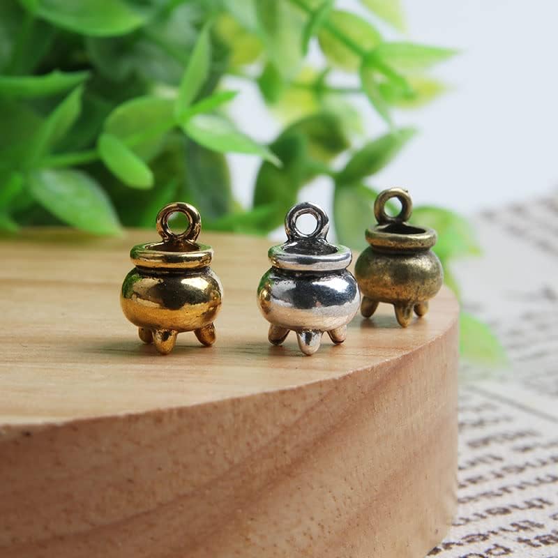 Acxico 30pcs cauldron Charms Antique Silver Tone cauldron charm pendants 12x9mm - Image 3