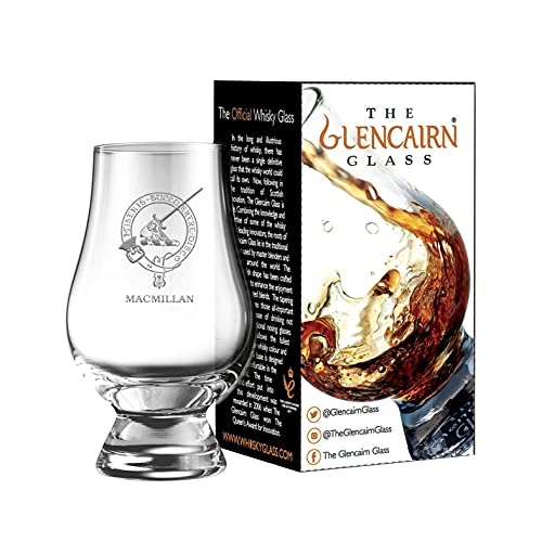 Clan Crest MacMillan Engraved Glencairn Whisky Glass in Gift Carton