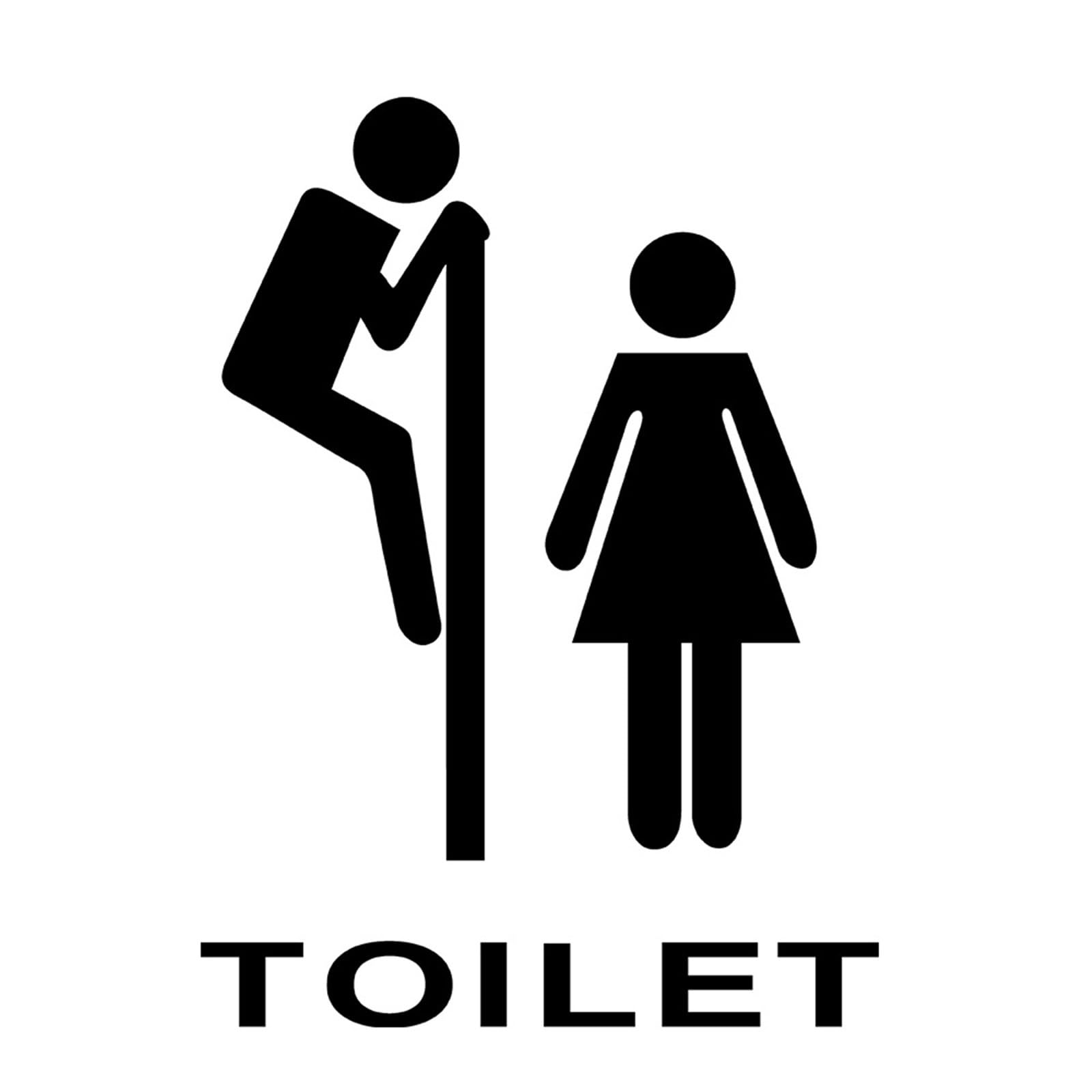 Toilet Sign Removable 3D Toilet Entrance Sign Wall Stickers Funny Woman & Man WC Washroom Door Poster Mirror Surface Decal DIY Decor