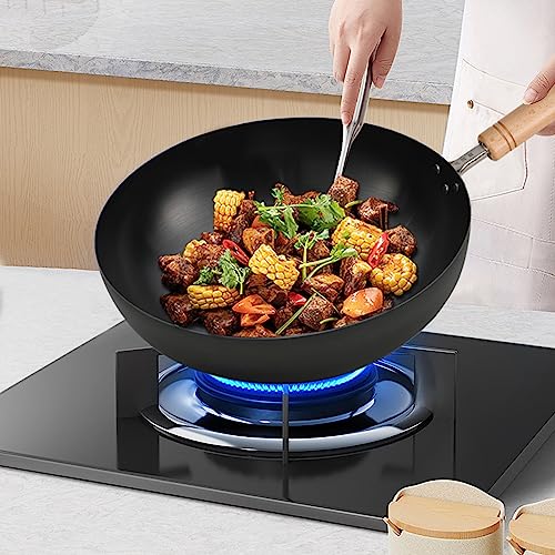 Wok de acero inoxidable sin recubrimiento 28cm miniatura 5