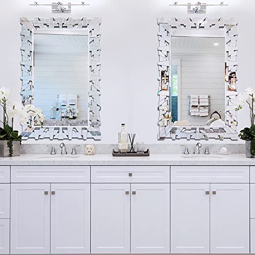 Autdot Wall Mirror For Decor, Large Bathroom Mirror With Beveled Edge, 36" X 24" Modern Accent Mirror For Living Room, Dining Room, Fireplace, Foyer Decor #TOP3