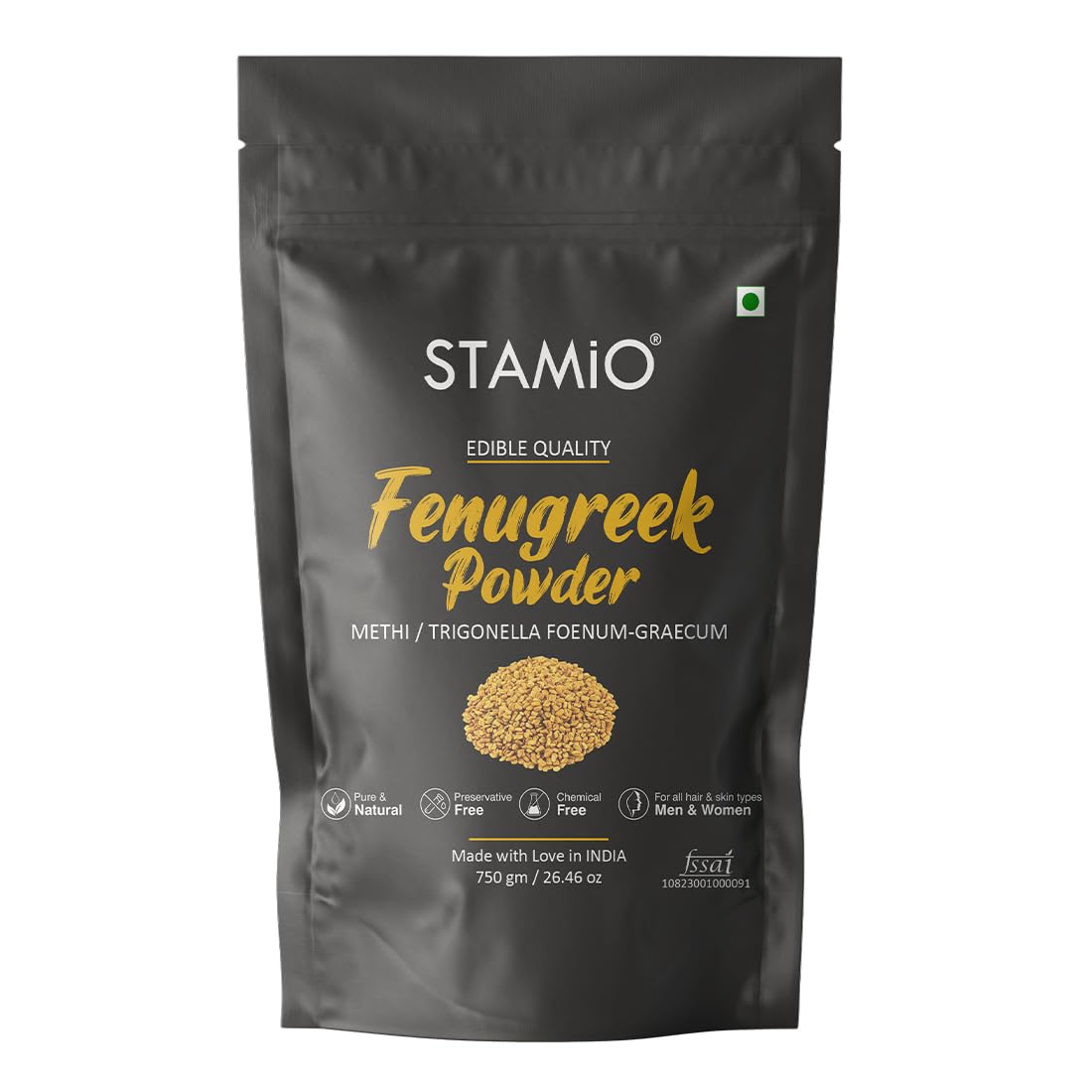 STAMIO Fenugreek Powder 750 gm | Pure Natural Methi Dana/Seeds | Trigonella Foenum-Graecum, Menthya, Venthayam, Menthulu | In Pouch 26.46 oz (B0CD5QZR3V) Amazon Price History, Amazon Price Tracker