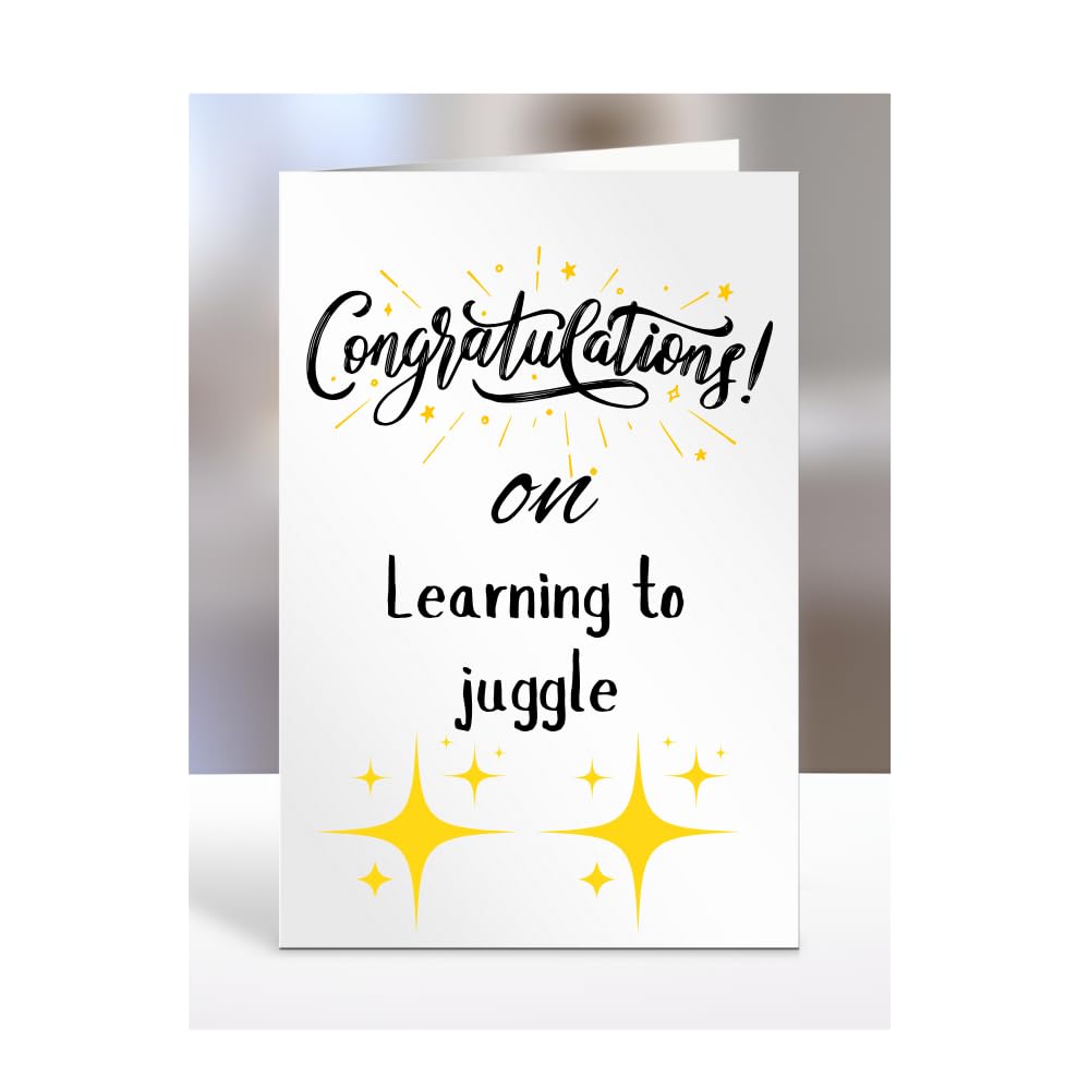 Congratulations on Learning to juggle Card, Gifts for Men or Women, Presents for Christmas, Greetings Card, Him, Her, Female, Male, A5-113_276 — image 1
