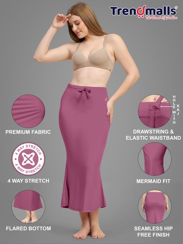 Image of TRENDMALLS Women's Polyester Spandex Saree Shapewear Petticoat for Women, Cotton Blended,Petticoat,Skirts for Women,Shape Wear Dress for Saree Shaper