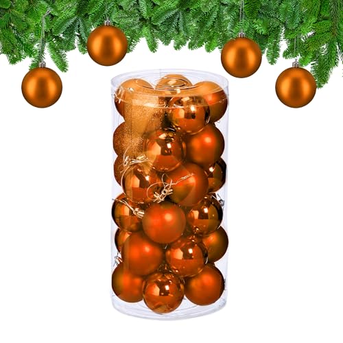 Relaxdays Weihnachtskugeln im 30er Set, Kunststoff, D: 6 cm, runde...