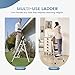OLIXIS Step Ladder, 3 Sturdy Step Stool with Anti-Slip Pedal & Comfortable Handrail, Portable Heavy Duty Step Stool for Kitchen, Garage & Outdoor Use, 330lbs, Black