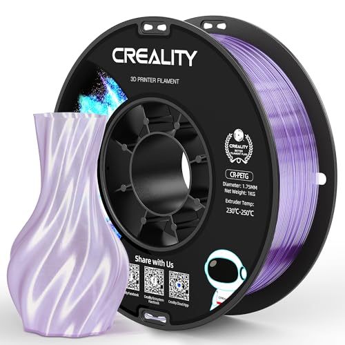 Image of Official Creality PETG 3D Printer Filament 1.75mm 1KG (2.2lbs), High Precision, Strong Toughness, Odorless, Better Flow, Moistureproof 3D Printing CR PETG Filament, Translucent Light Purple