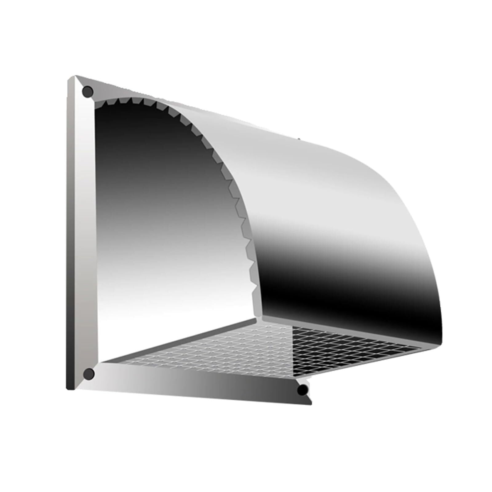 Grille d'aération carrée 20 cm en acier inox 304 avec moustiquaire