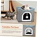 BESPORTBLE Foldable Cat House for Indoor Cats Double Stylish Design Multi-Functional Shelter and Scratch Board Comfortable and Strong