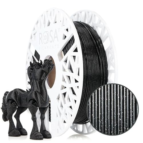Filament ROSA 3D FILAMENTS PLA Czarny Brokatowy/Mieniący (BLACK GLITTER)