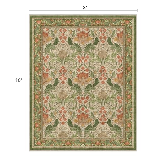 Tapete Vintage Floral 8x10 Bavni Microfibra Antideslizante miniatura 2