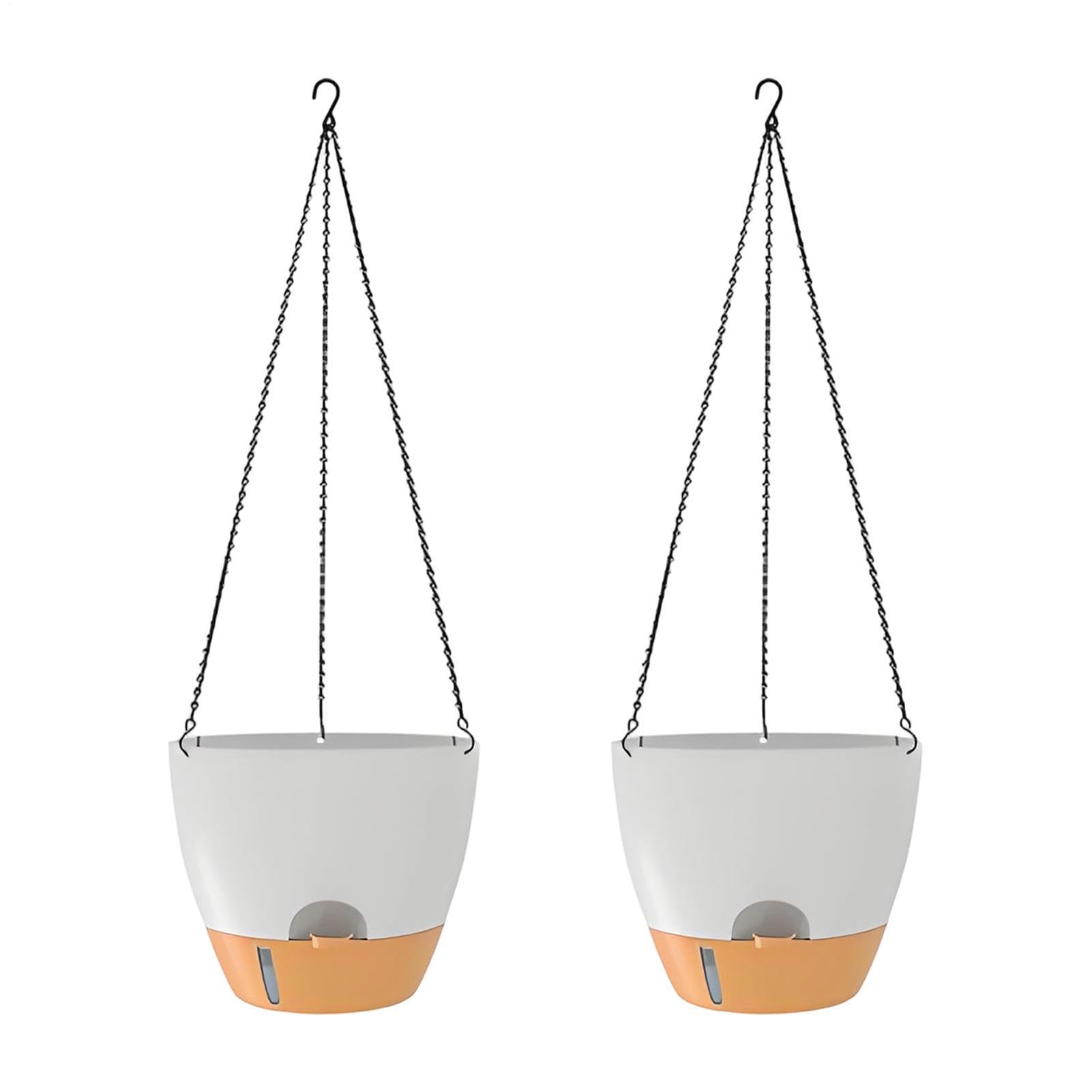 Pots de fleurs en résine durable au design moderne lot de 2 suspensions haut de gamme