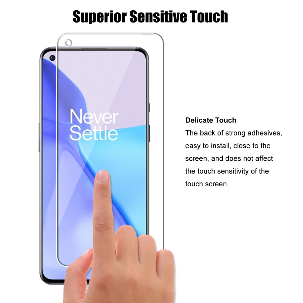 Protector de pantalla de vidrio templado para OnePlus 9 5G (6.5 pulgadas) (3 unidades) y 3 protectores de lente de cámara, dureza 9H, 2.5D, antiarañazos, transparente HD (3+3)