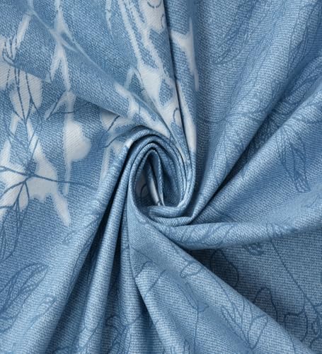 Image of Mafatlal 186 TC Cotton Bedsheet for King Size Bed | 108 x 108 Inches | Cooling Breathable Summer Bedding | Soft Durable Fabric with 2 Pillow Covers| Autumn Delight | Moonlit Blue