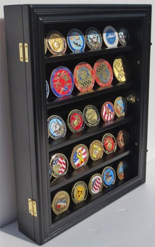 image for DisplayGifts Military Challenge Coin Display Case Poker Chips Holder W