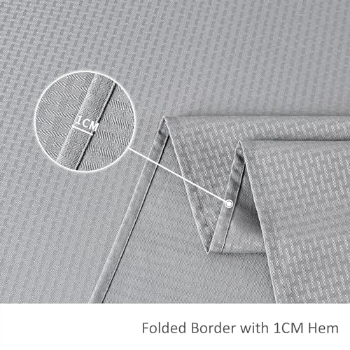 Image of maxmill Square Tablecloth Weaved Texture Stain Resistant Waterproof Wrinkle Free Washable Soft Table Cloth, Decorative Fabric Table Cover for Dining Room Dinner Parties, 52 x 52 Inch, Light Grey