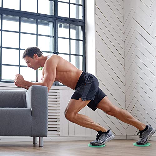 Tuokay, 2er Doppelseitige Gliding Discs, Fitness Disc Slides für Fitnessstudio, Zuhause, Yoga, Pilates, für Teppich, Fliesen, Laminat, Holzboden (Dunkelgrün)