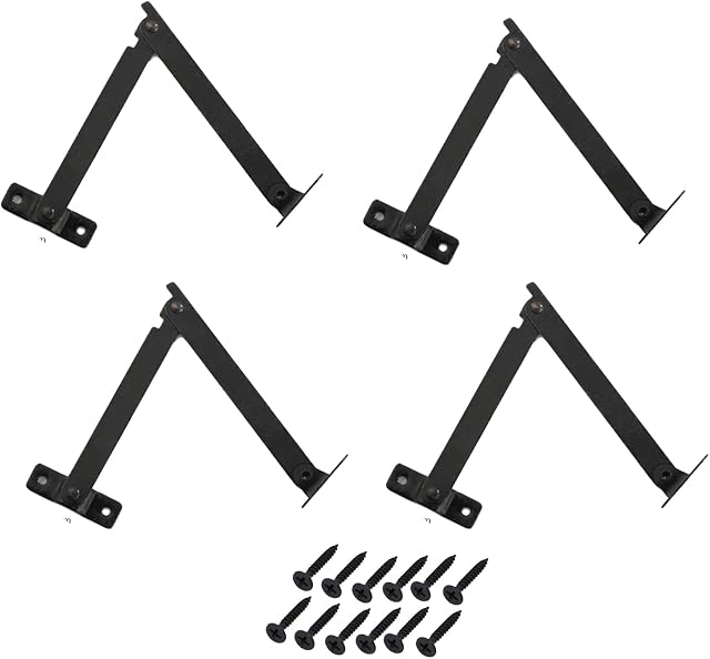 AWOCAN 4Pcs Stainless Steel Folding 180 Degree Lid Support Hinges Lid Stay for Furniture Cabinet Cupboard Door Black Bronze