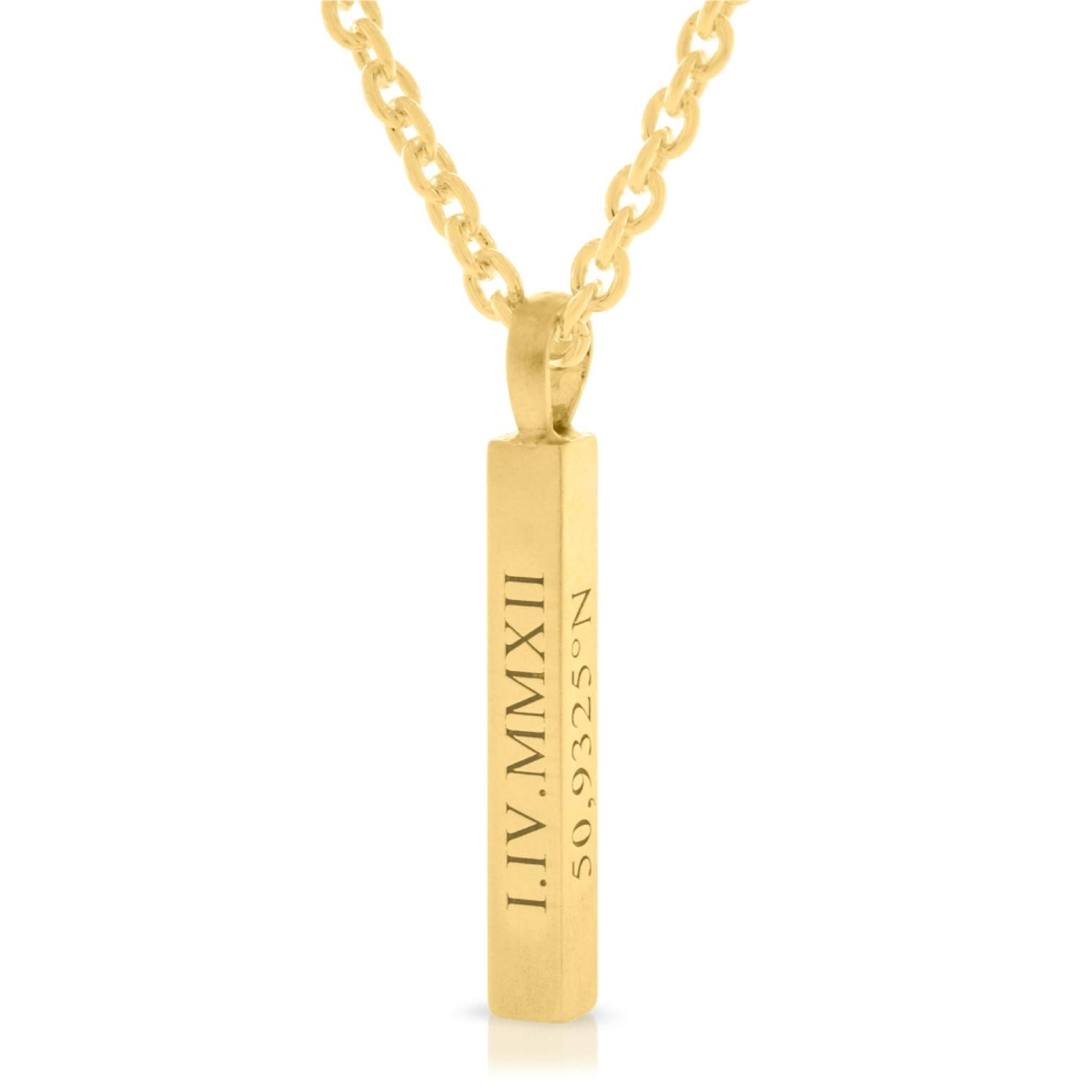 Namenskette gold Silberkette 925 Silber mit Gravur Namensgravur Gravurschmuck Namensschmuck Koordinaten Barren Anhänger Ankerkette | HANDMADE IN GERMANY