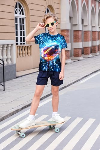 Image of 3D Graphic Short Sleeve Shirts Boys Girls Cool T-Shirt Unisex Novelty Tees for 7-12 Years Teens