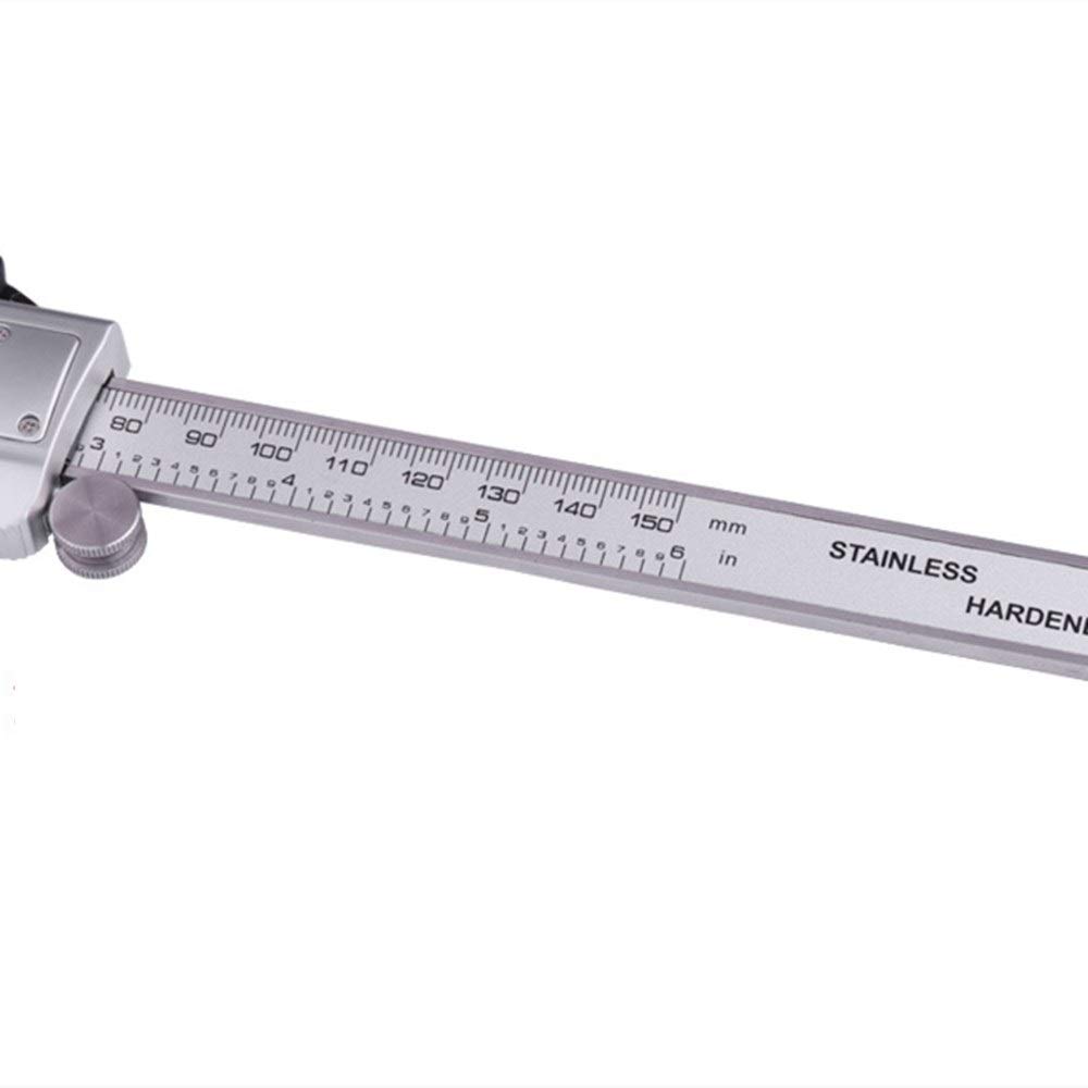 Calibrador Vernier de Metal y Acero Inoxidable. Calibrador Vernier electrónico. Calibrador Vernier Digital. Calibrador Vernier Digital de 0 a 150 mm (Blanco, 150 mm).