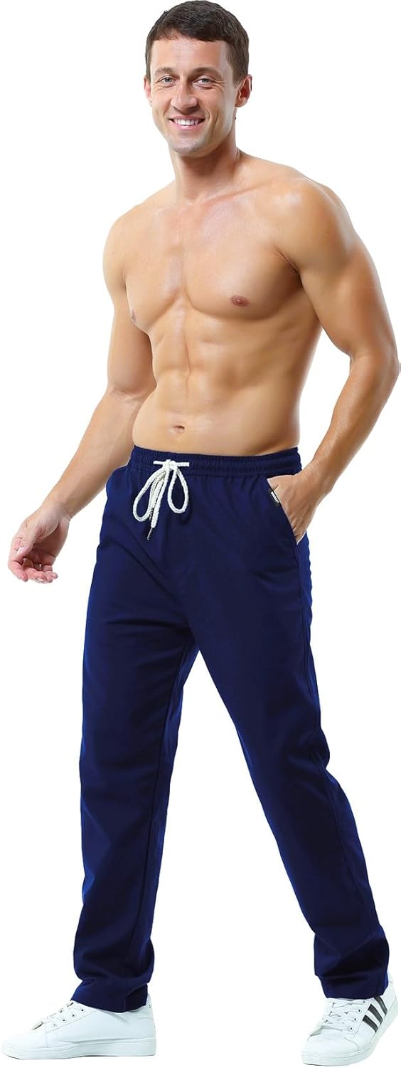 HOEREV Men Casual Strandhosen Leinen Hose - Image 4