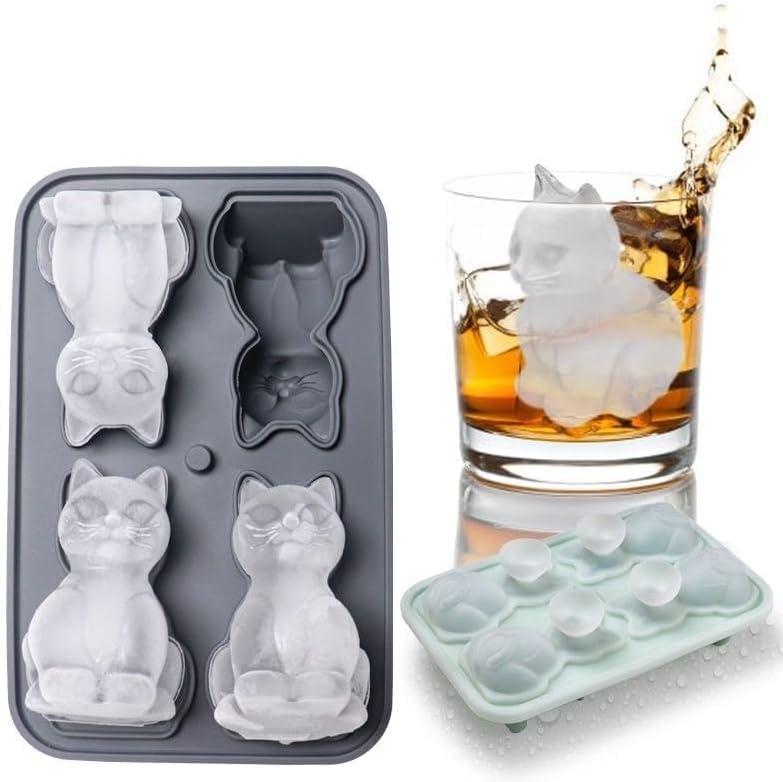 Amazon | 製氷皿 製氷器 猫アイスキューブ型 可愛い 3D 猫型アイス