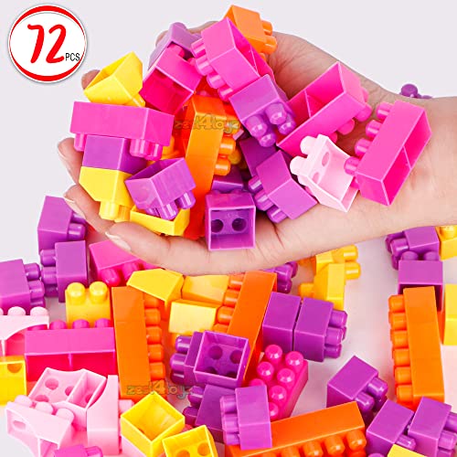 Image of Zest 4 Toyz Building Blocks for Kids 72 Pcs Pieces Construction Toy Puzzle Game Creative Building Set Educational Learning Activity Blocks Brain Development Toy for Boys Girls 3+ Years