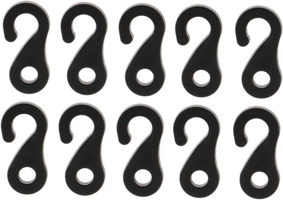 10 Pack Heavy Duty Plastic Tent Hooks | Windproof Anchor Buckles for Camping Tents, Canopies, Tarps & Outdoor Gear