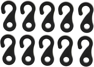 Uncedaran 10pcs Camping Tent Hook Canopy Windproof Hook Plastic Shock Bungee Cord Hook Elastic Rope End Buckle