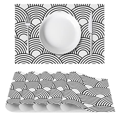 Sets de table cercles abstraits antidérapants 30,5x45,7cm tapis table à manger - 3