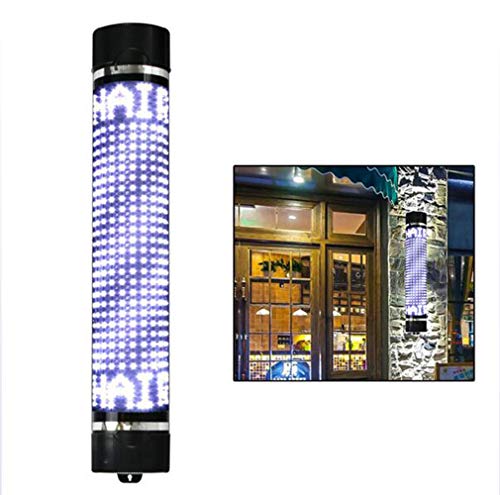 Preisvergleich Produktbild Beckye 95CM Barbierstab Leuchtkugel Barber Pole,Traditional Weiß Rotierende LED Streifen Beleuchtende,Wasserdicht,Verwendung im Innen- und Außenbereich,Kann an der Wand H