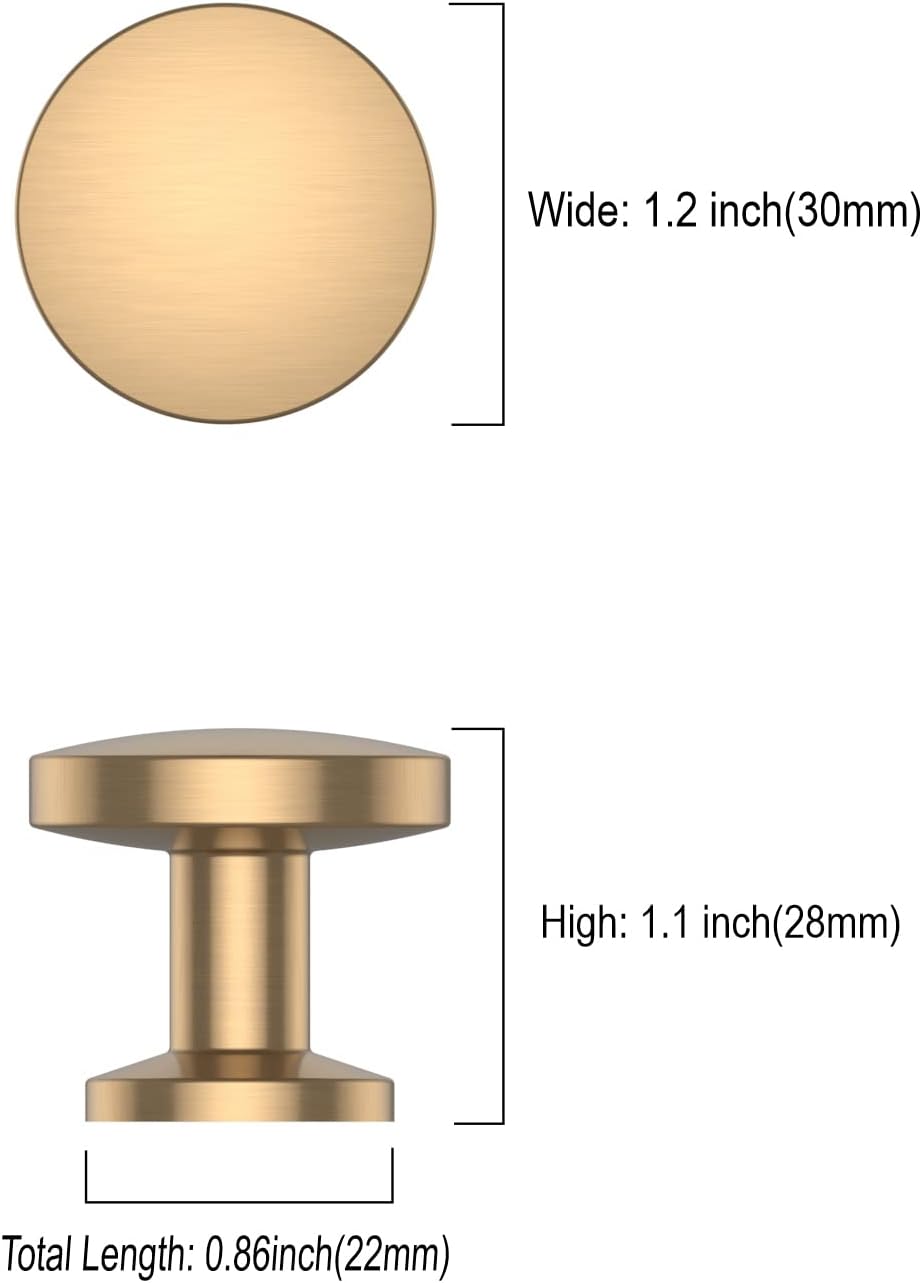 Asidrama 10 Pack Champagne Bronze Kitchen Cabinet Knobs - Dresser & Drawer Knobs - Zinc Finish