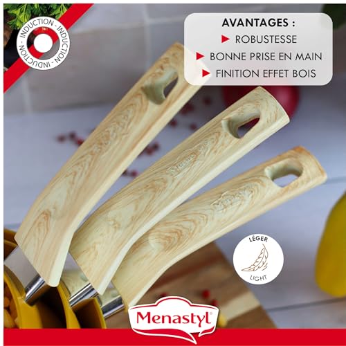 CASSEROLA MAGENTA 16 CM IN ALLUMINIO INDUZIONE MANIGLIA EFFETTO LEGNO - immagine 5