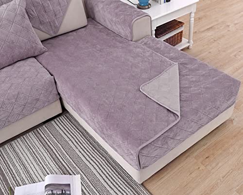 Vctops Diamond Plush Sofa Couch Cover Soft Velvet Sectional Couch Covers Non-Slip Sofa Slipcover For Dogs Cats Pet Love Seat Recliner Leather L Shaped, Armrest Backrest Cover (Pink Purple,28"X28") #TOP4