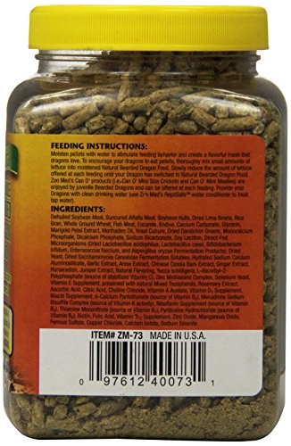 Zoo Med Natural Juvenile Bearded Dragon Food 283g, Futterpellets für Bartagamen