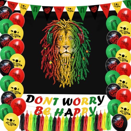 Fournitures de fête d'anniversaire jamaïcaine et kit rasta pour jardin