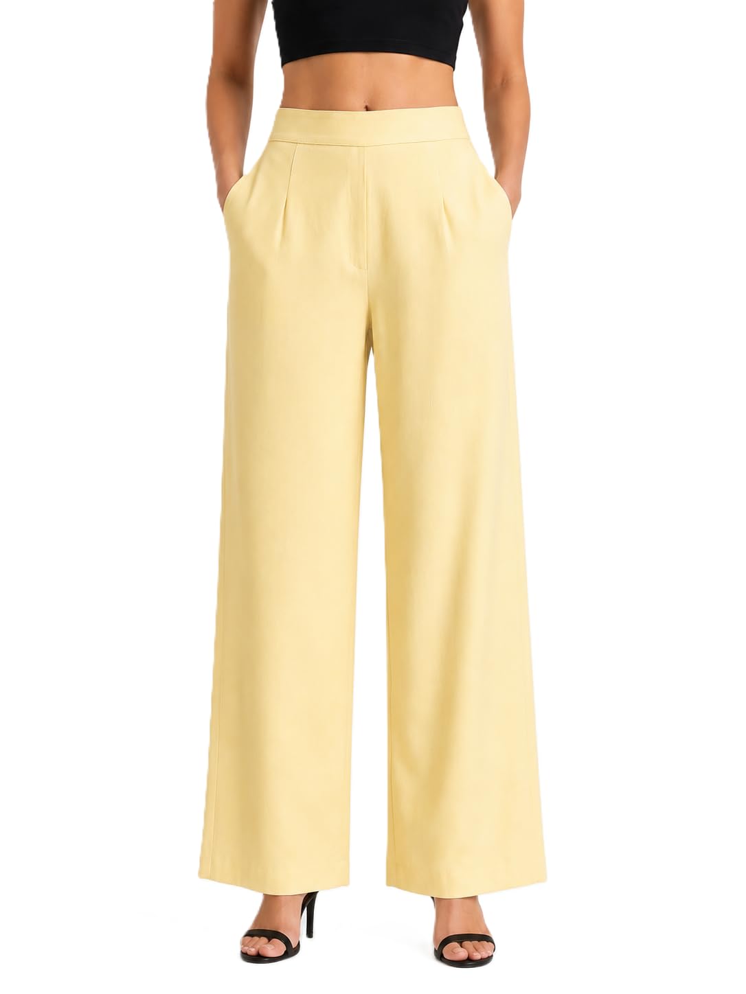 maddygirls Stylish Korean Women Cotton Trouser Pants Wide Leg Staright Fit Parallel Loose Pants Travel Lounge Casual Office Wear-picture-25