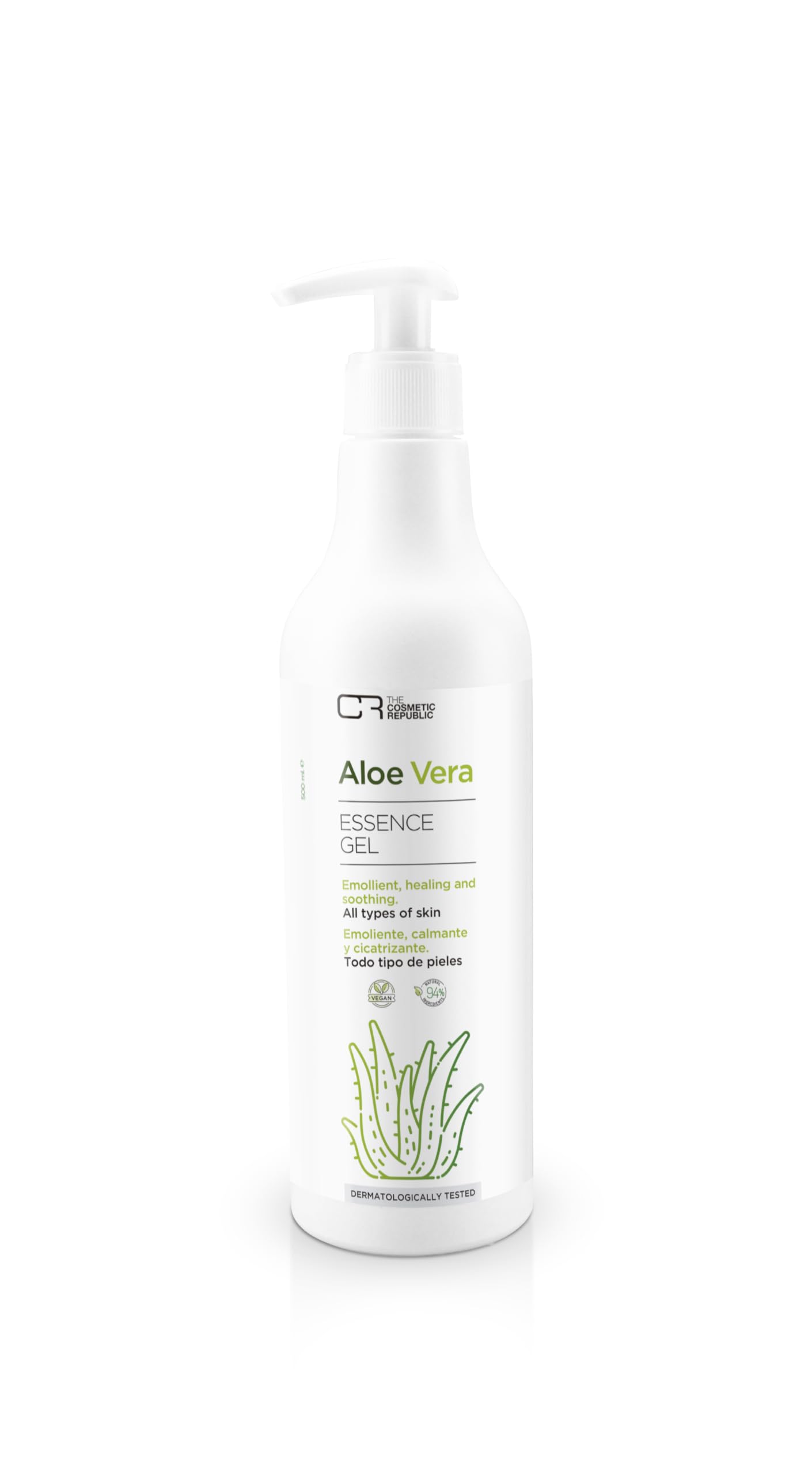 The Cosmetic Republic Aloe Botella Essence Gel 500ml Skin Moisturizer for Sunburned Delicate Skin, Natural, Pure Aloe Vera - Image 2