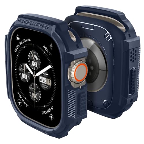 Spigen Apple Watch P[X 49mmyApple Watch Ultra2 / Ultra Ήz Ռz h~ ϏՌ یJo[ AbvEHb`P[X MbhEA[}[ ACS07382 (lCr[Eu[)