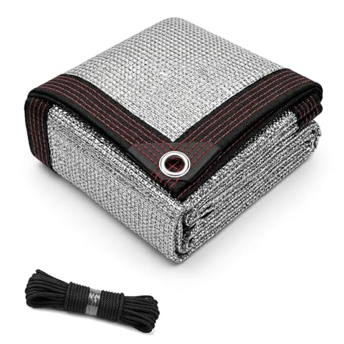 Filet d'ombrage Aluminium Réfléchissant 99% - Tissu d'ombre Anti-Chaleur et UV - Protection Solaire Voiture, Toit de Terrasse et Pergola avec Corde...