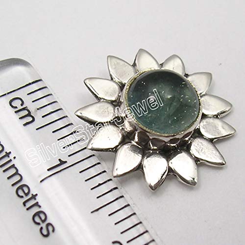 925 Sterling Silver Natural Apatite Sun Ear Stud Earrings 1.5 cm3
