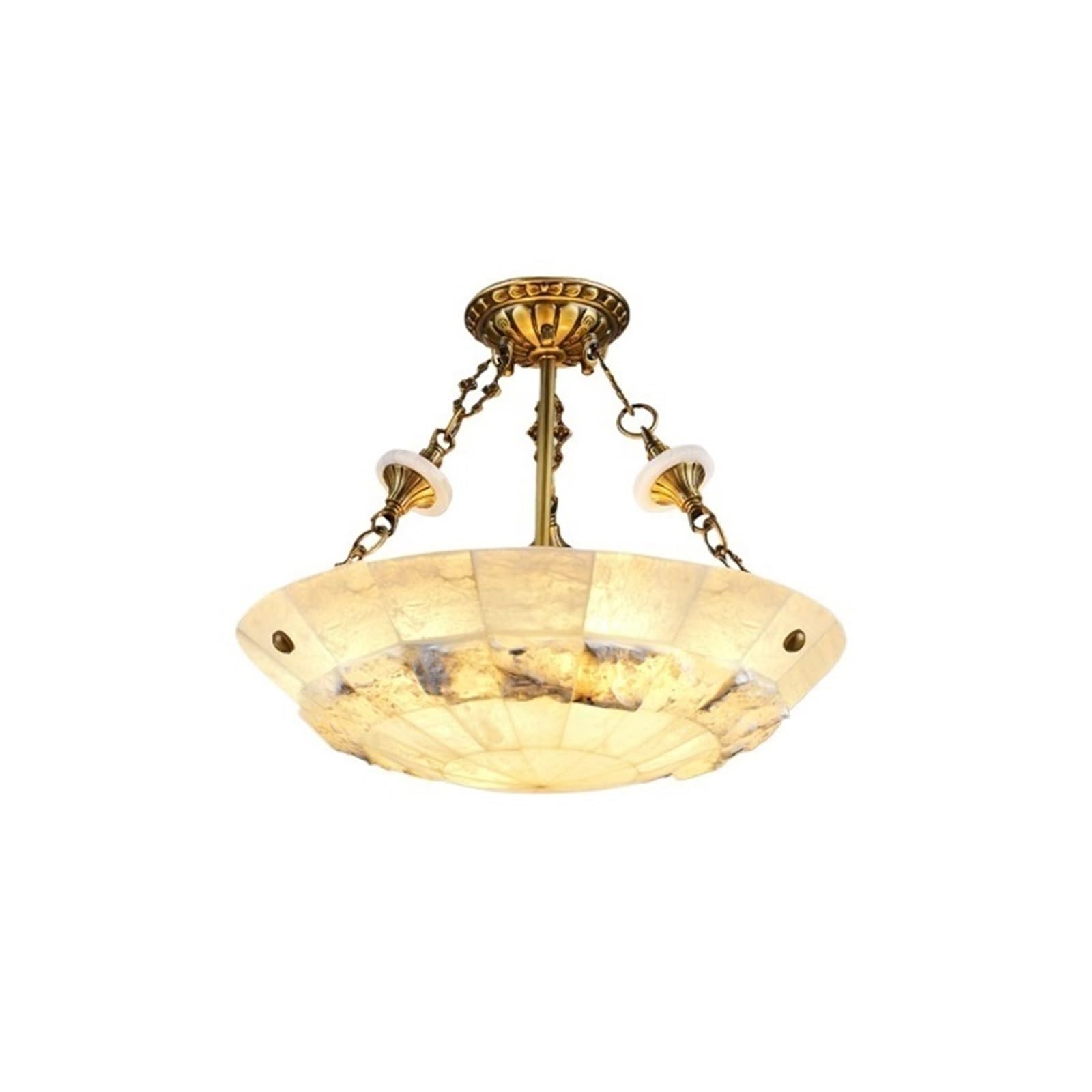 CYairong-22 Ceiling Lighting Copper European Luxury Lamps Balcony Corridor Bedroom Lighting Marble Lampshade Ceiling Lamp