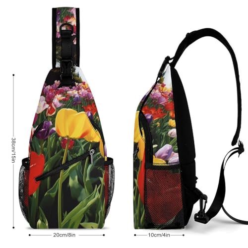 Mochila tipo sling deportiva Tulip Garden para trekking miniatura 2
