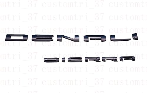 Miniatura 2 de Kit de 4 piezas 2019 2020 2021 Sierra Denali letras emblemas negro brillante 1500 HD 2500 HD 3500 HD AT4 placa de identificación de repuesto para