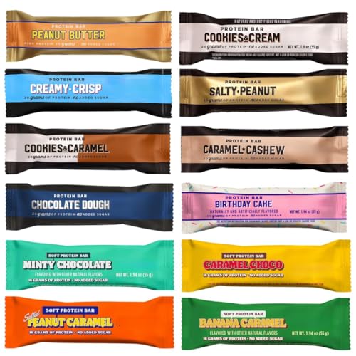BarebeIIs Protein Bar Variety Pack Sampler Protein Snacks with 20g of High Protein (12 Pack)