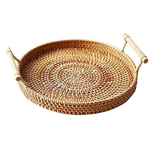 DEI Rotan Ronde Brood Serveermand Voedsel Picknick Box Natuurlijke Duurzaam Binaural Handvat Plaat-M Houten Handvat Vietnam Herfst Cane Karton Shockproof Foam